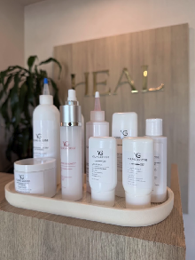 Young Goose skincare products displayed at Heal LA